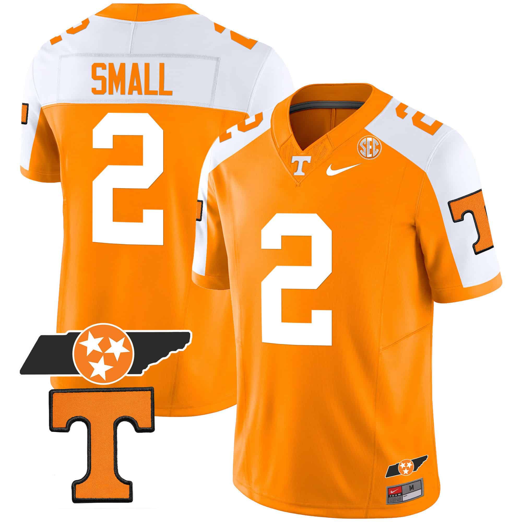 Men Tennessee Volunteers #2 Small Orange 2024 Nike Checkerboard & Alternate NCAA Jersey style 1